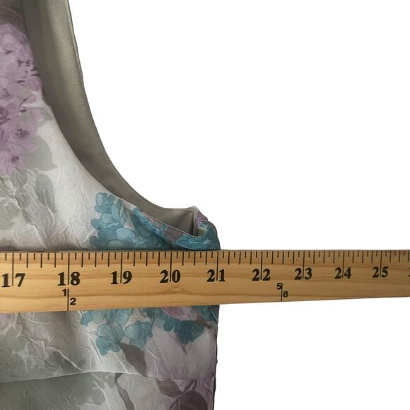 K Woman Petite Vintage 90s 16WP Floral Fairy Cottage Green Purple Maxi Dress - Picture 7 of 9